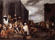 Matthias van Helmont A Lady and gentleman distributing alms to the poor Spain oil painting artist